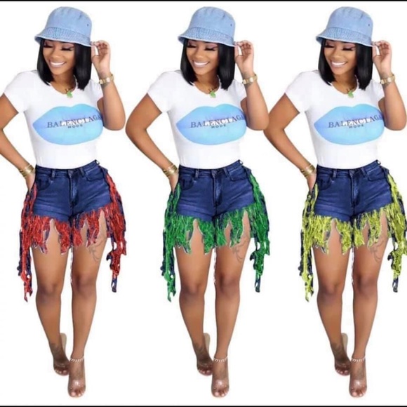 Color Tassel Shorts - Picture 1 of 2